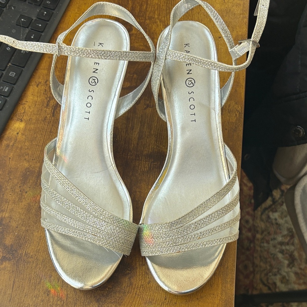 Karen Scott Metallic Strappy Sandals